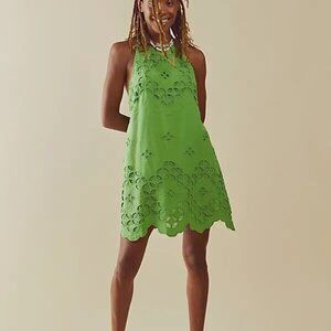 Free People Willow Mini Dress Scoop Neck Halter Backless Cutout XS